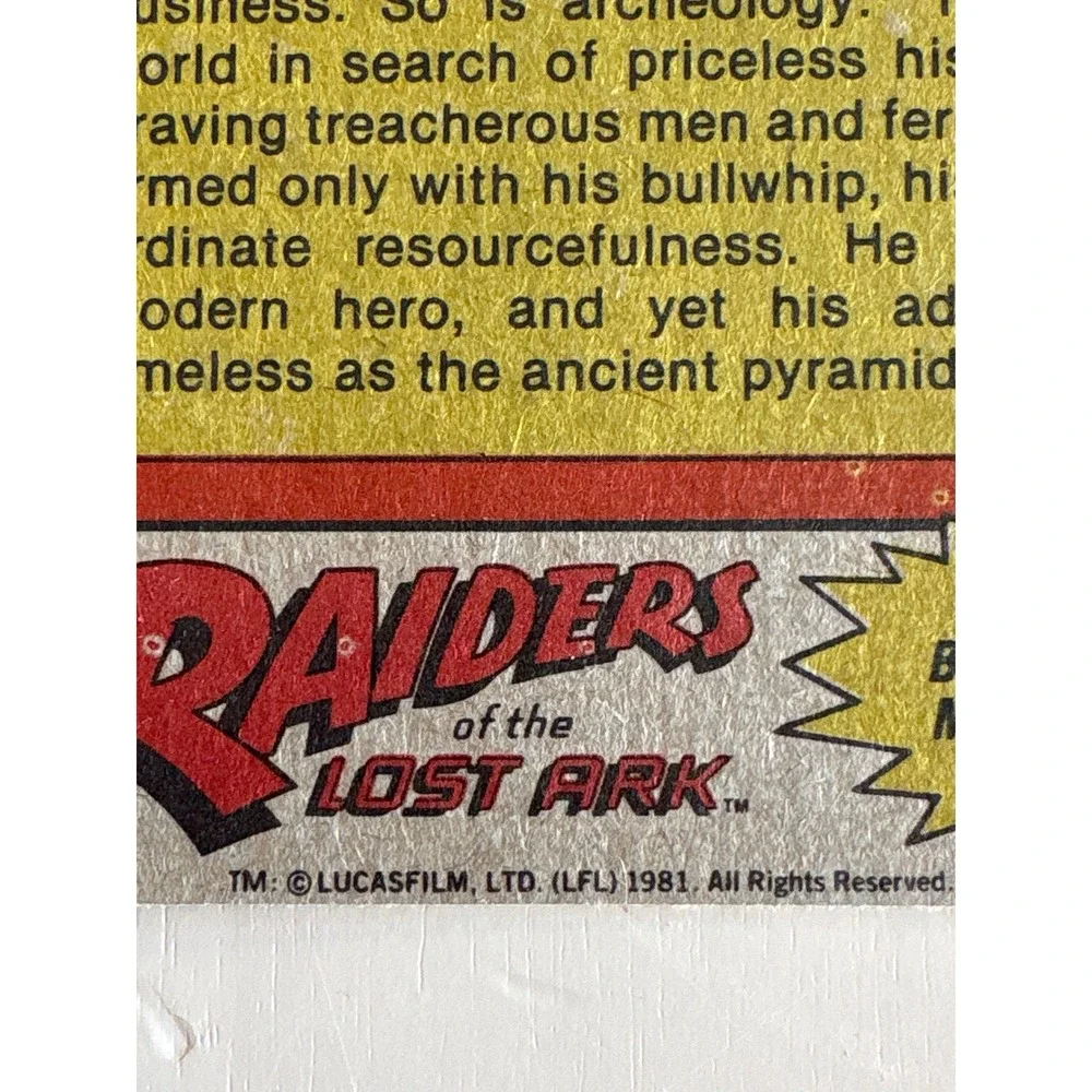 1981 Topps Raiders of the Lost Ark Indiana Jones Trading Card Lot 114 Cards - Picture 3 of 3